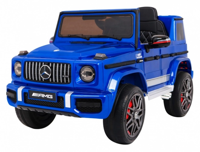 Mercedes AMG G63 für Kinder Blaue Farbe + Fernbedienung + MP3 LED + langsamer Start + EVA + Gurte