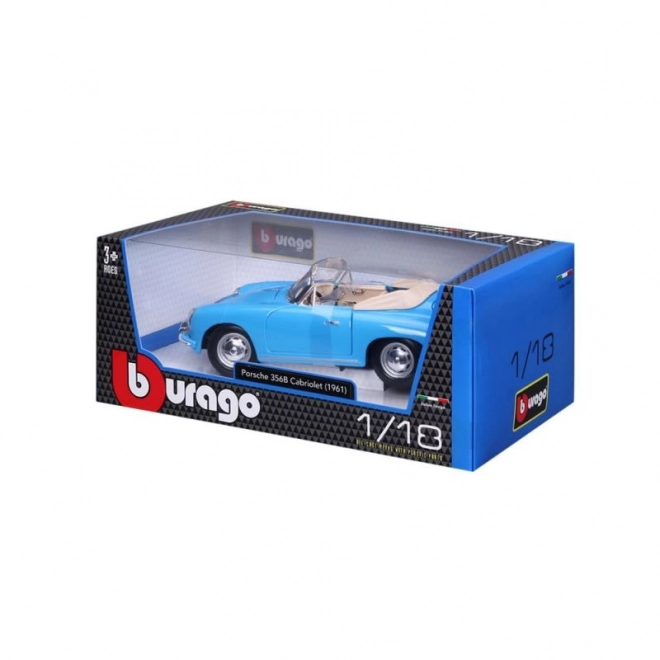 Porsche 356B Cabriolet Modellauto Blau