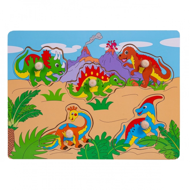 Holzpuzzle Dinosaurier mit Griffen