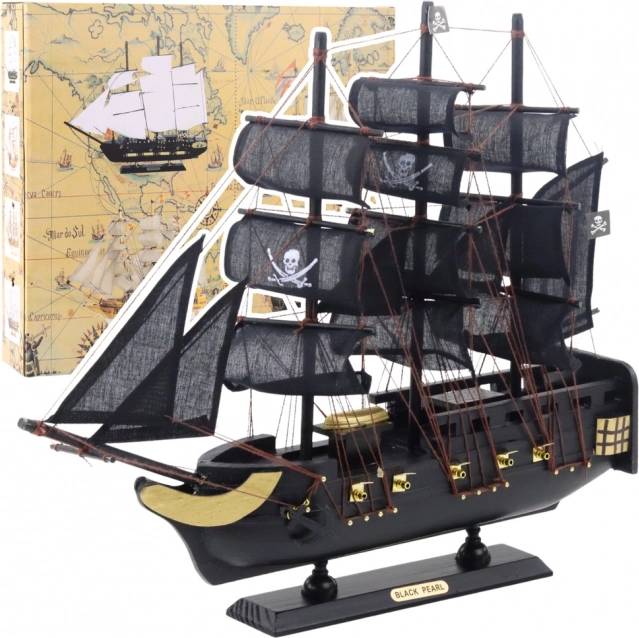 Dekorationsmodell des Piratenschiffs Schwarze Perle 40x35cm