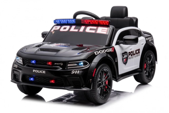 Elektrisches Kinderauto Dodge Charger Polizei Schwarz