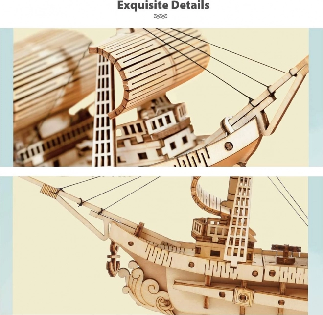 RoboTime 3D Holzpuzzle Militärsegelschiff