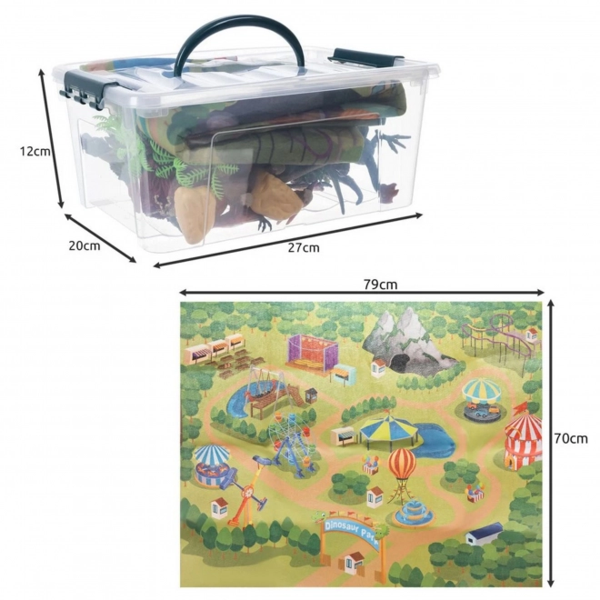 Dinosaurier-Figurenset mit Spielmatte und Tragekoffer