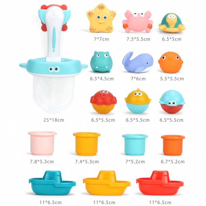 Woopie Wasserspielzeug Set für Bad und Sand 17-teilig