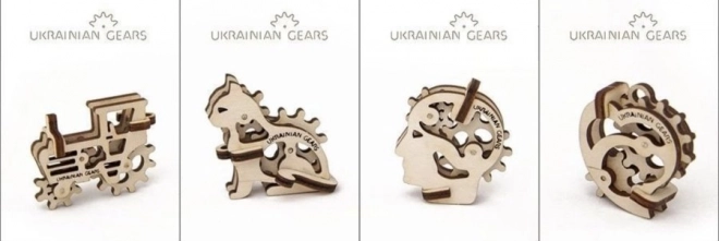 Ugears 3D Holzmechanisches Puzzle mit 4 mechanischen Anhängern