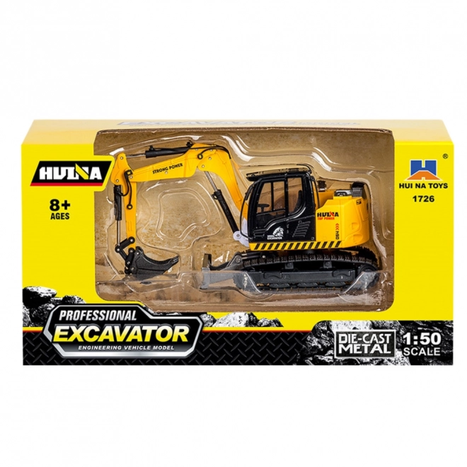 Metall-Kettenbagger mit Planierraupe Huina Gelb 1:50