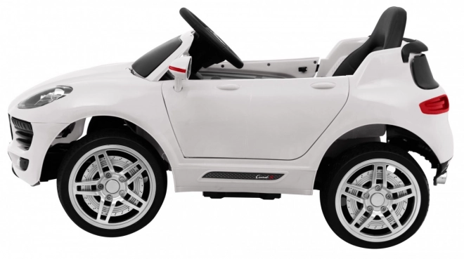 Turbo-S batteriebetriebenes Auto für Kinder Weiß + Fernbedienung + Langsamer Start + EVA-Räder + Radio MP3