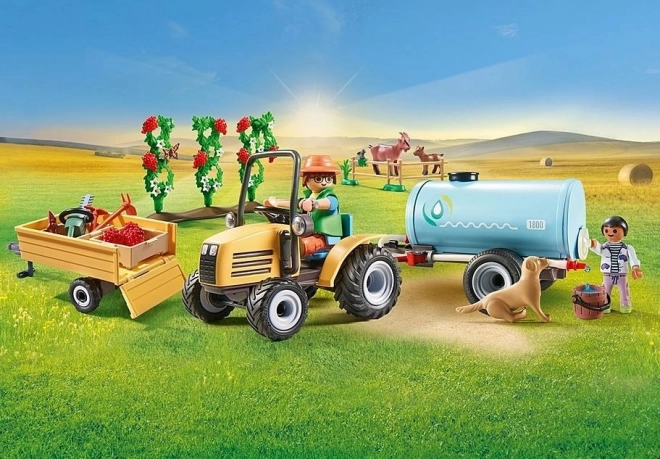 Traktor mit Anhänger und Wassertank Spielset