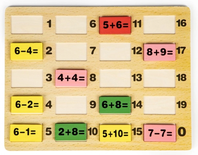 Pädagogische Matheblöcke mit Domino-Tafel