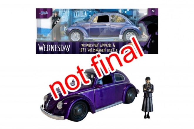 VW Käfer Model 1:24 mit Wednesday Addams Figur