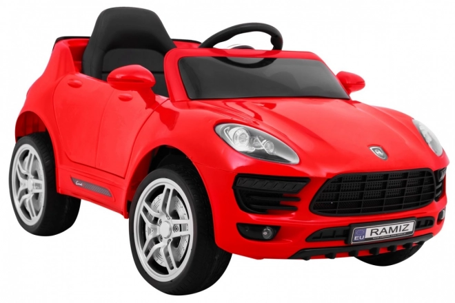 Turbo-S Batterieauto für Kinder Rot + Fernbedienung + Langsamer Start + EVA-Reifen + MP3-Radio