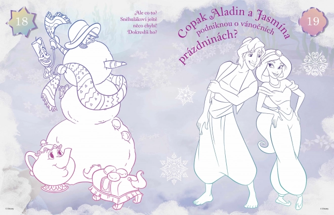 Weihnachtsmalbuch mit Disney Prinzessinnen Stickern