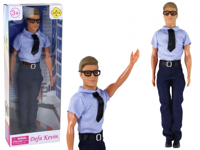 Puppe für Kinder Mann Kevin Eleganter Anzug Blaue Hemd