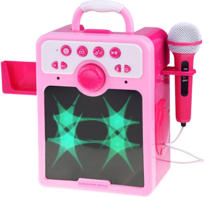 Rosa Kinder-Boombox mit Mikrofon