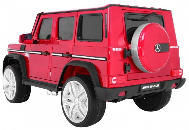 Mercedes AMG G65 Elektroauto für Kinder Rot lackiert + Gepäckträger + Lichter Geräusche