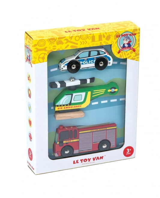 Le Toy Van Rettungsfahrzeug-Set aus Holz