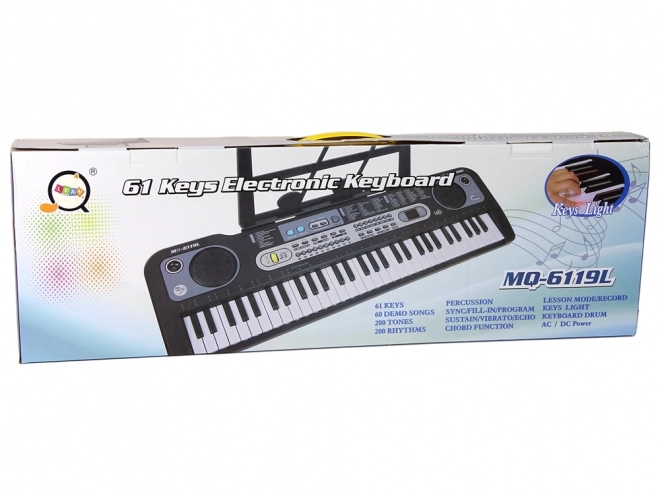 Keyboard mit Mikrofon Musikinstrument Schwarz