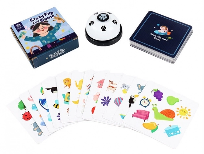 Kartenspiel Finde das Paar mit 54 Karten und einer Glocke