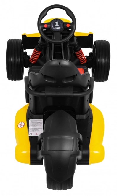 Kinder Gokart mit Akku Bolid XR-1 Gelb + verstellbarer Lenker + geformter Sitz