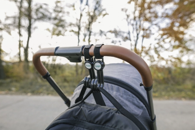 Doppelhaken für Kinderwagen - 2 Stück, Schwarz