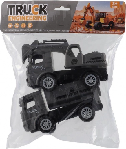 Baumaschinen-Spielzeugauto-Set mit Schwungradantrieb