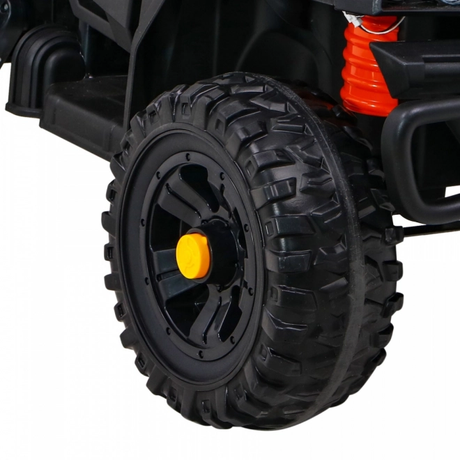Bauernsammel-Pick-up für Kinder schwarz + Fernsteuerung + Gepäckträger + Schaufel + EVA + MP3 LED
