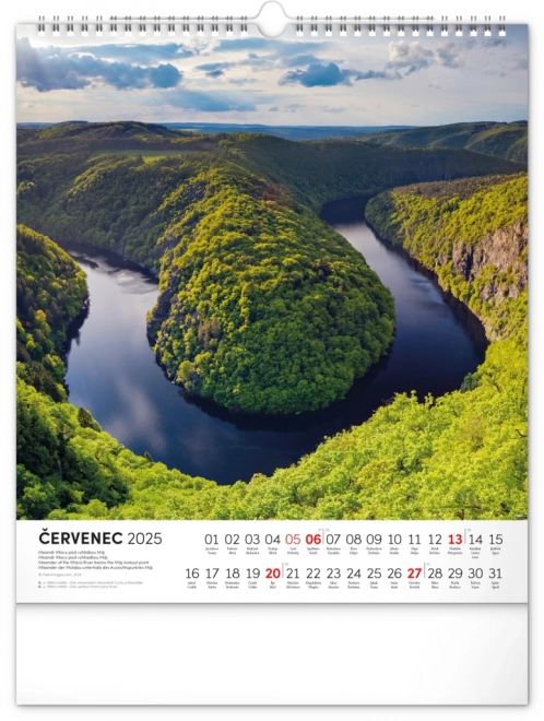 Wandkalender Spaziergänge durch die tschechische Landschaft 2025