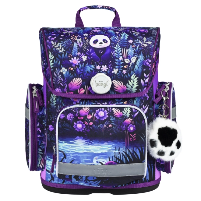 Baagl 3-Set Ergo Jungle Panda: Schultasche, Federmäppchen, Beutel