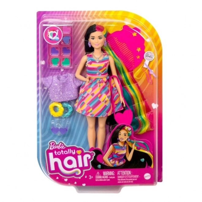 Barbie Totally Hair Puppe mit farbigen Haaren und Herz-Accessoires