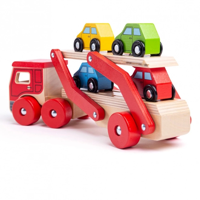 Holz-LKW mit Autos von Bigjigs Toys