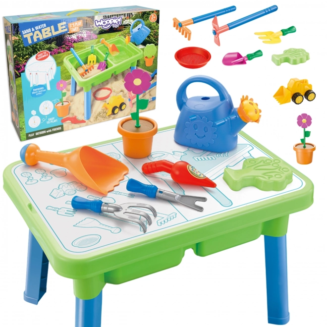 Wasserspieltisch 2-in-1 mit Sandkasten und 13 Zubehörteilen