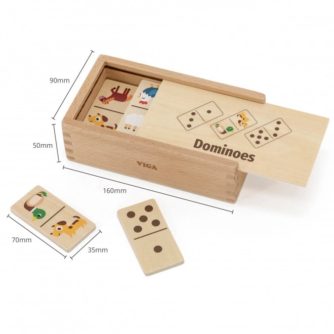 Viga Holz-Domino 2-in-1 Tiere und Zahlen