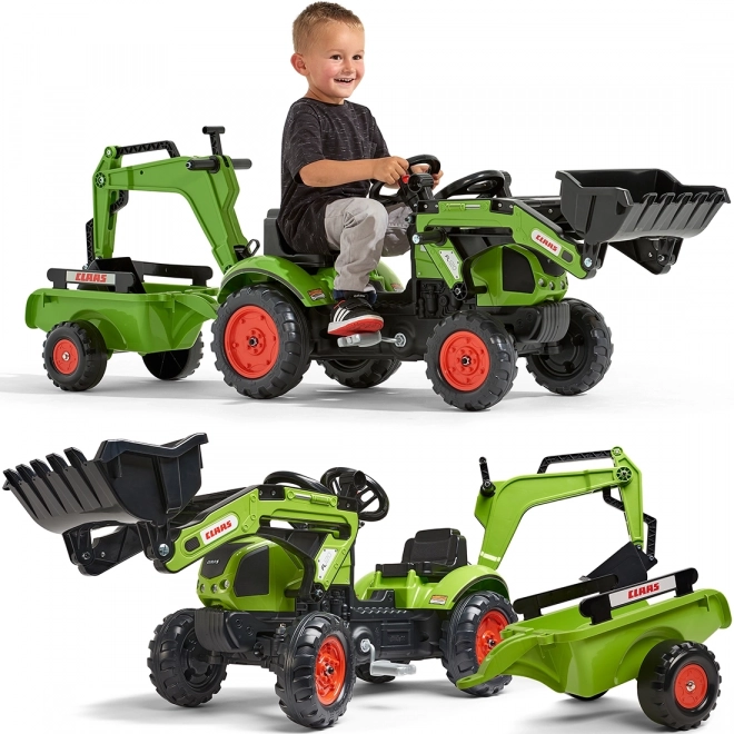 Schlepper Claas Arion mit Lader, Bagger und Anhänger