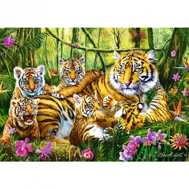 Puzzle 500 Teile - Tigerfamilie