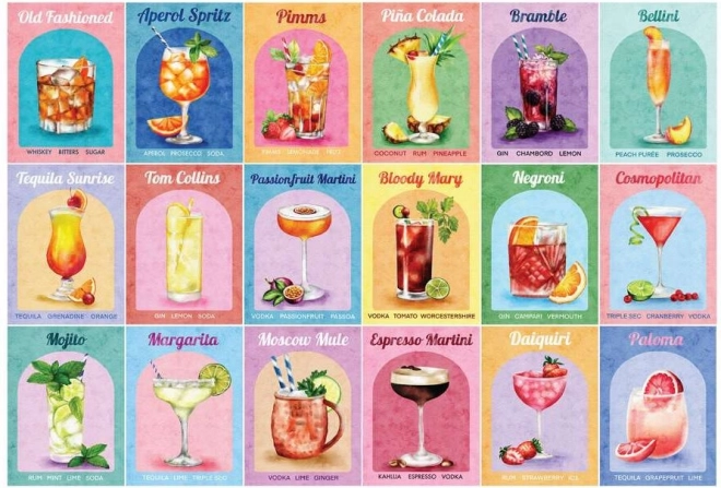 Bunte Cocktail-Puzzle 1000 Teile