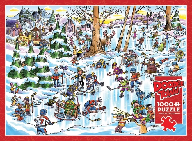 Doodletown Puzzle Hockeystadt 1000 Teile Cobble Hill