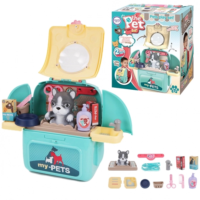 Woopie tragbares Hundepflegeset im Rucksack 2-in-1