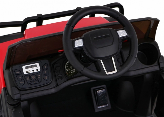 Kinder Bauernhof-Pick-up rot + Fernbedienung + Gepäckwagen + Schaufel + EVA + MP3 LED