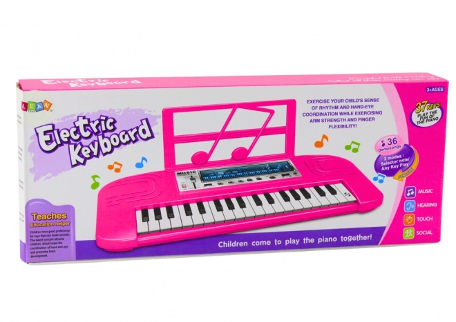 Elektrisches Kinderpiano mit 36 Melodien in Rosa