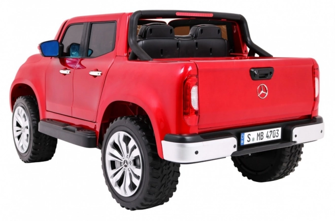 Mercedes Benz X-Klasse für Kinder Roter Lack + Fernbedienung + 4x4 + MP4 + Gepäckträger + EVA