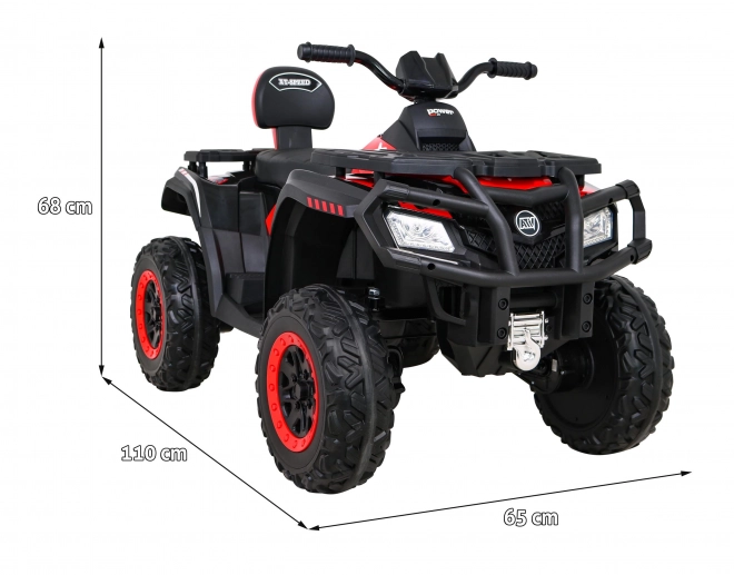 ATV XT-Speed für Kinder Rot + 4x4 + EVA + langsamer Start + MP3-Radio + LED-Leuchte