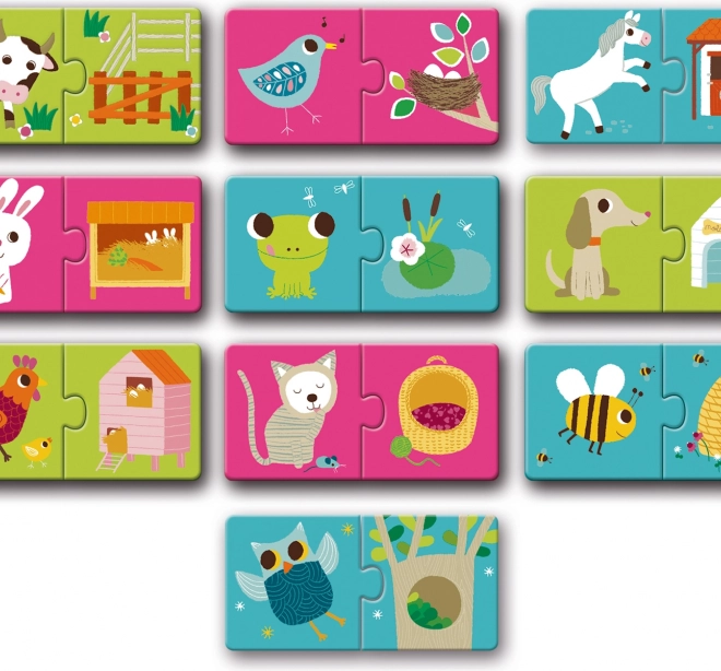 DJECO Tierhäuschen Puzzle 12x2 Teile