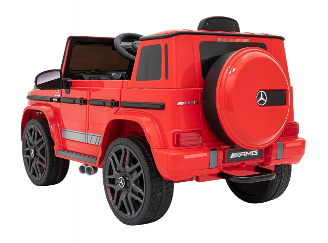 Mercedes AMG G63 für Kinder Rot + Fernbedienung + MP3 LED + Langsamer Start + EVA + Gurte