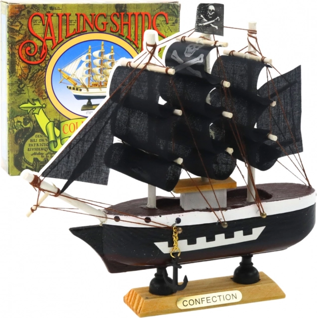 Dekoratives Piratenschiffmodell 16x15 cm