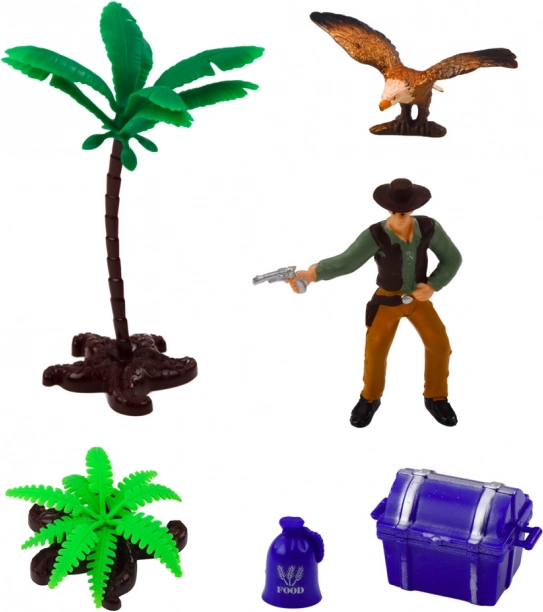 Cowboy-Set mit Westernwagen und Figuren