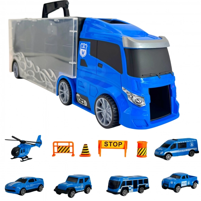 Woopie Polizeitransporter 3-in-1 Spielset Blau