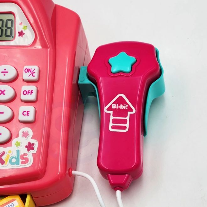 WOOPIE Kinderkasse mit Regal und Zubehör rosa