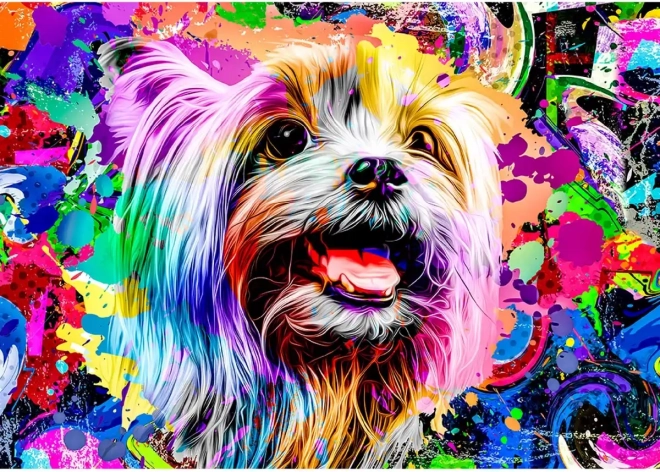 Holzpuzzle Pop Art Yorkshire Terrier