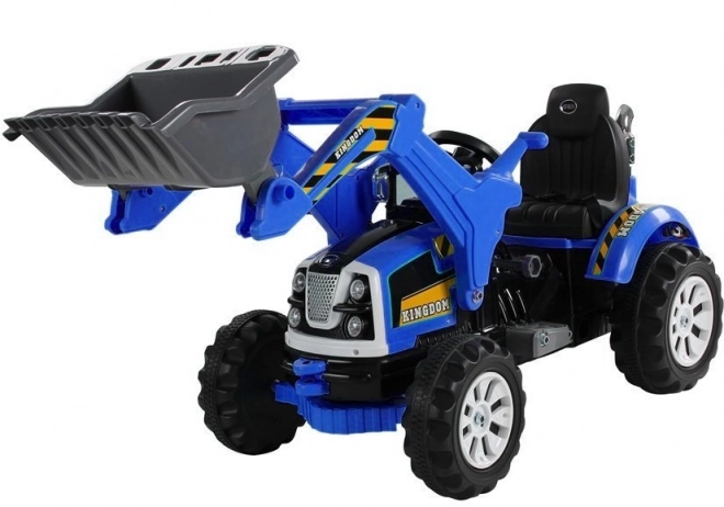 Elektrischer Baggerlader Traktor Kinder Blau