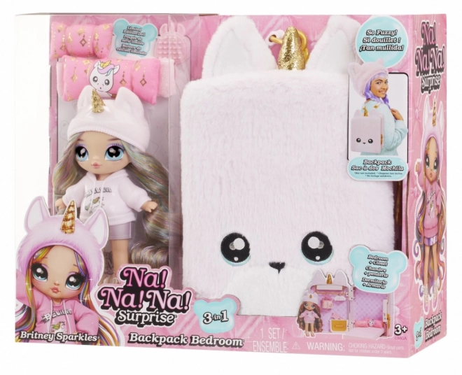 Na! Na! Na! Surprise 3-in-1 Rucksack Schlafzimmer Einhorn-Spielset - Britney Sparkles